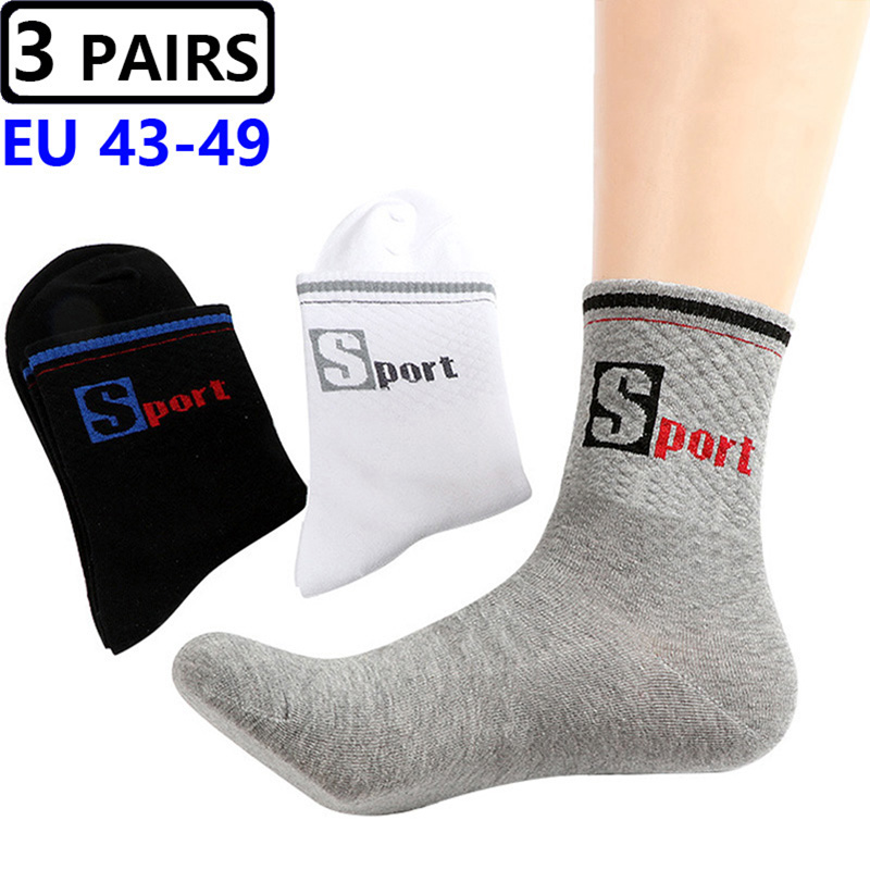 Cotton Crew Sock Pack - 3 Pasang/Paket Kaos Kaki Besar Ukuran