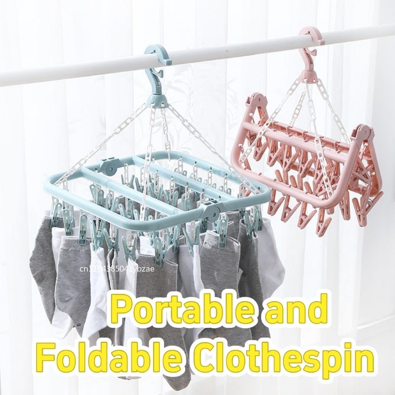Sock Organizer Tray - Rak Pengering Pakaian Lipat 32 Jepitan,