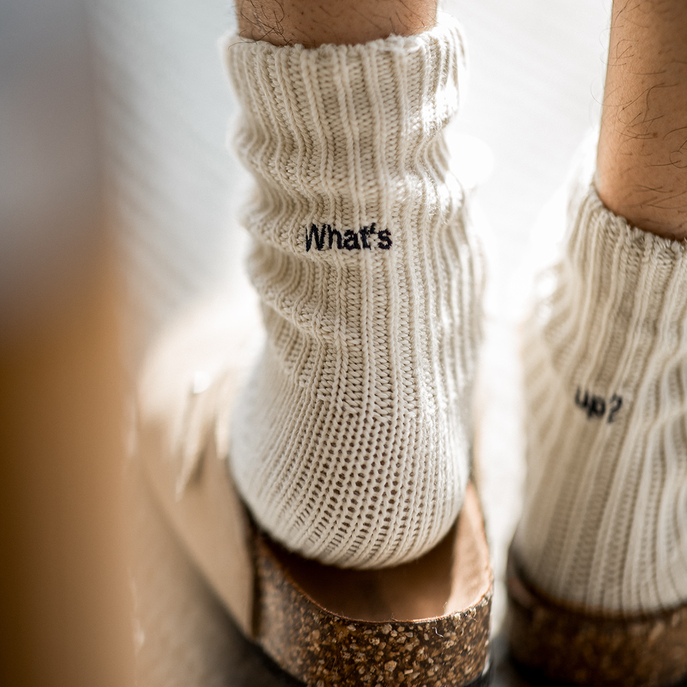 Cotton Crew Sock Pack - Maden kaus kaki rajut bordir kasar