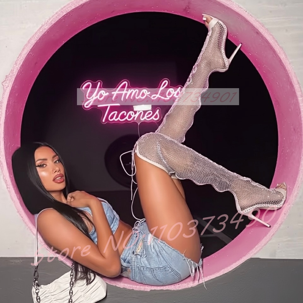 Fishnet Stocking Women - Sepatu Bot Setinggi Paha Stoking Jala