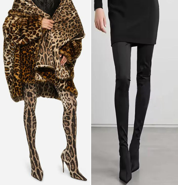 Knee High Sock Women - Sepatu Boots Stiletto Tinggi Model Slip-on