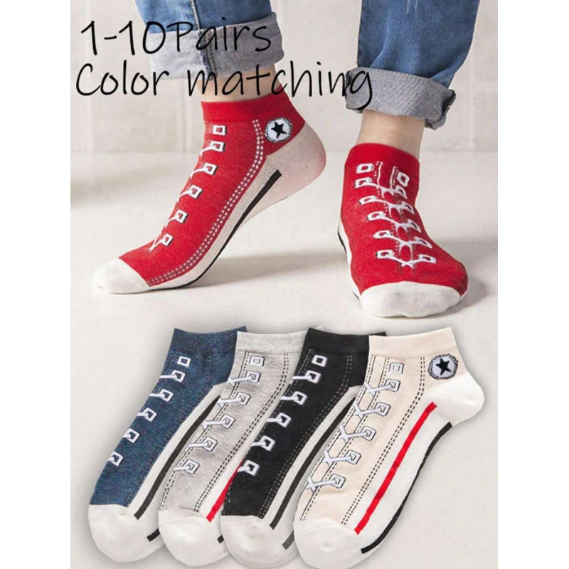 Ankle Sock Low Cut - 5/10 Pasang Kaus Kaki Pendek Multi-Warna