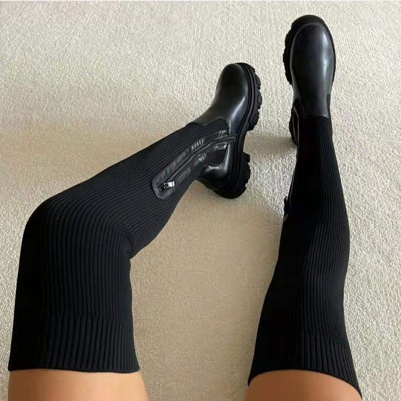 Knee High Sock Women - Sepatu Musim Dingin 2025 Sepatu Bot