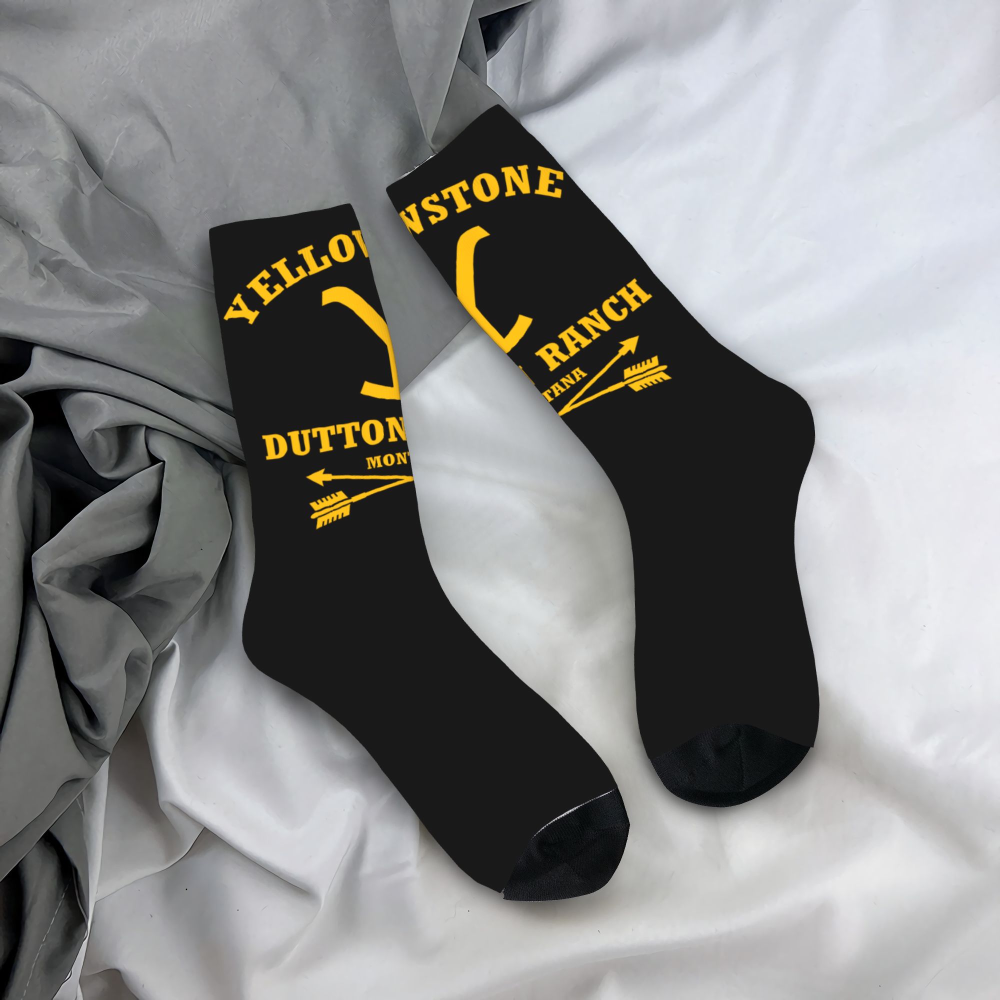 Dress Sock Men - Kaus Kaki Pria Yellowstone Dutton Ranch