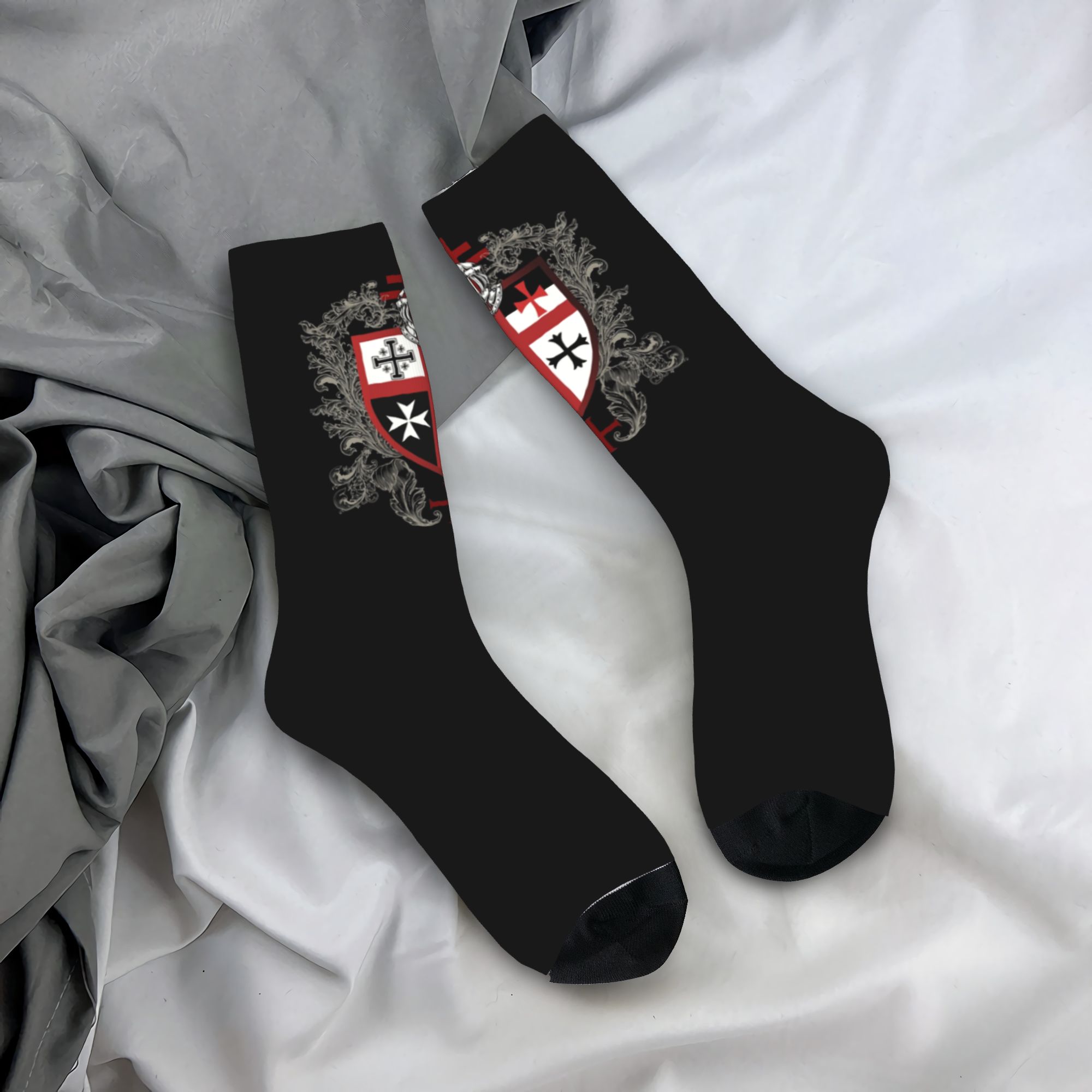 Dress Sock Men - Kaus Kaki Motif Salib Ksatria Templar