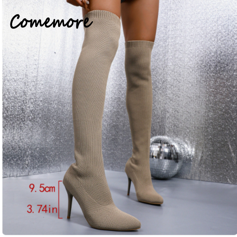 Sepatu Bot Panjang Wanita Come - Knee High Sock Women ulasan dan harga