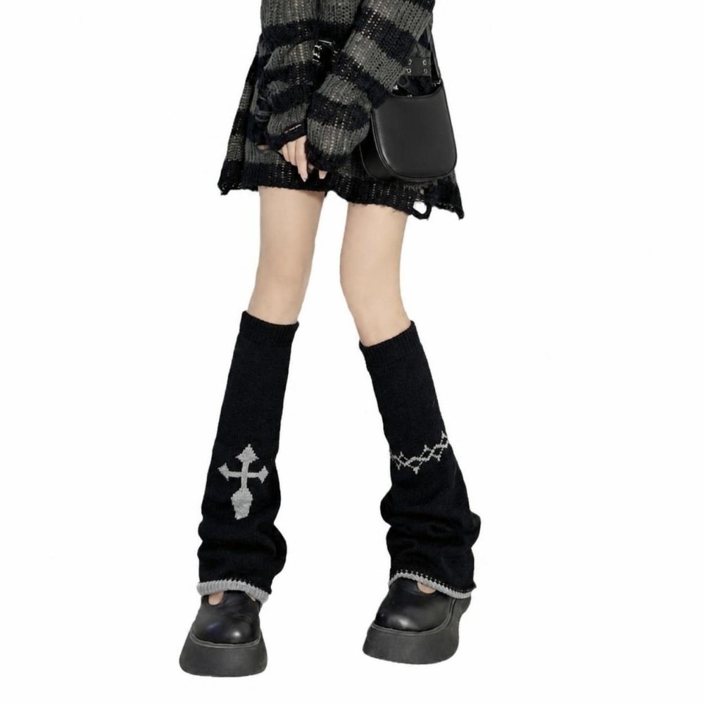 Alt Style Asymmetric Knit Leg  - Boot Sock Slouchy ulasan dan harga