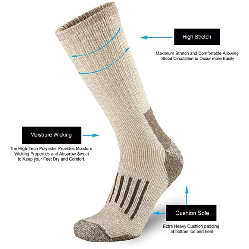 Kaos Kaki Wol 80% Hangat Tebal - Wool Hiking Sock ulasan dan harga