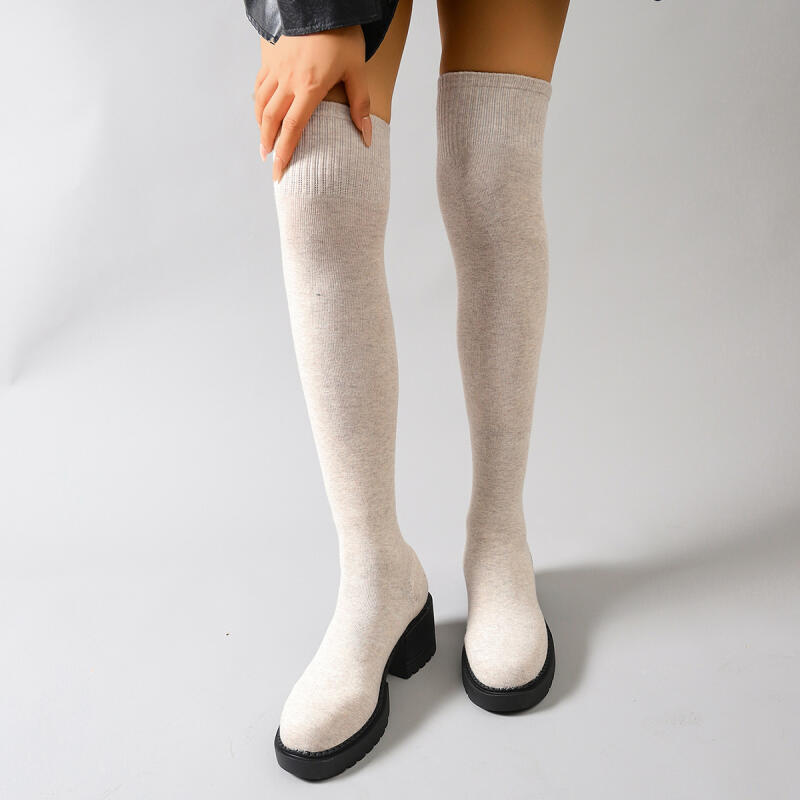 Sepatu Boots Platform Tebal Se - Knee High Sock Women ulasan dan harga