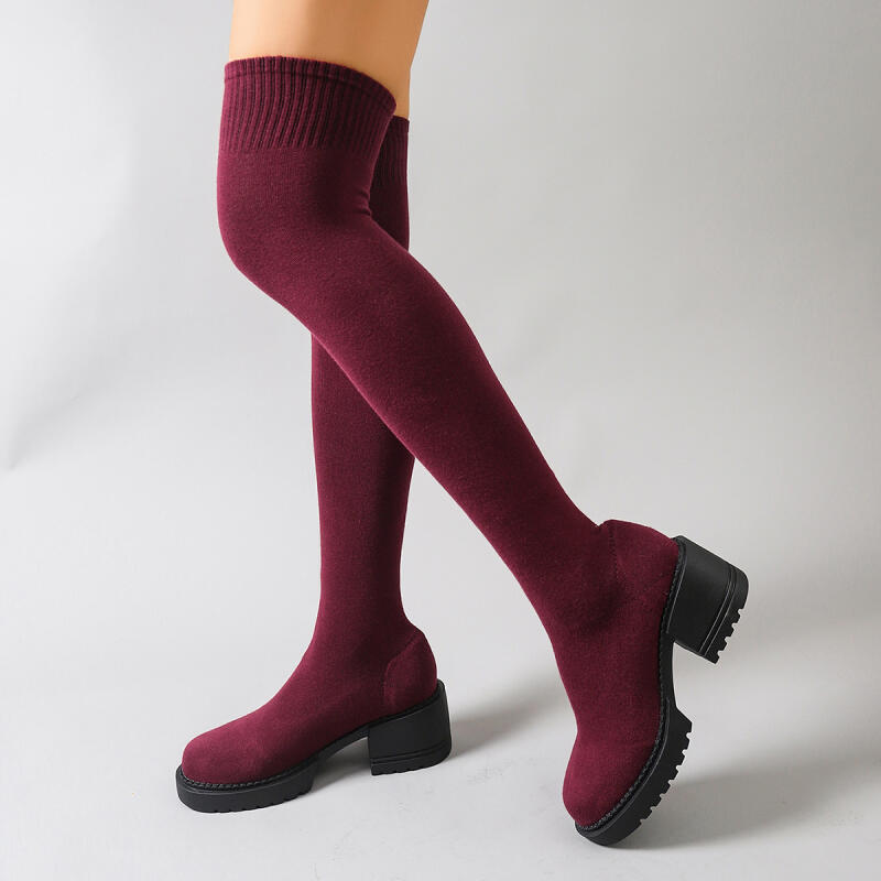 Sepatu Boots Platform Tebal Se - Knee High Sock Women ulasan dan harga
