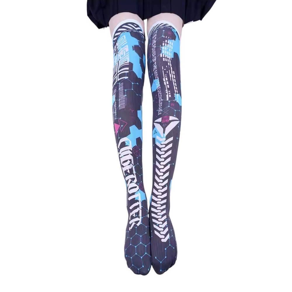 Stoking Robot AI Mech Game Ani - Knee High Sock Women ulasan dan harga